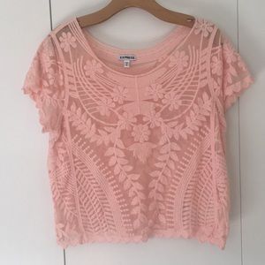 Pink lace top from Express